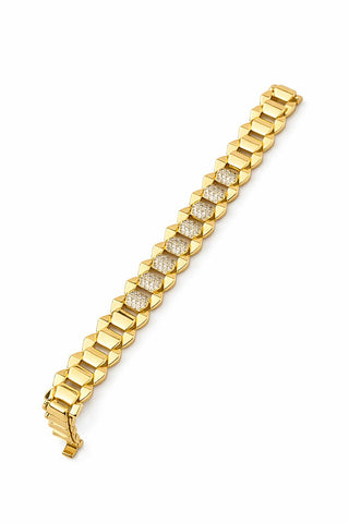 14K Gold Taşlı Marka Model Bileklik