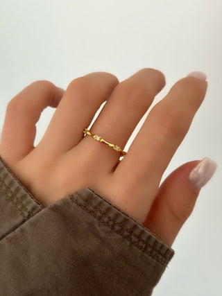 Gold İnce Form Kaburga Yüzük