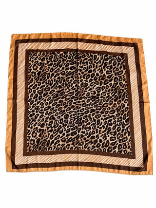 Kahve Leopar Fular 70x70