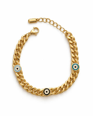 14K Gold Nazar Boncuk Zincir Bileklik