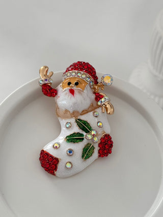 Noel Baba Yeni Yıl Çorap Broş