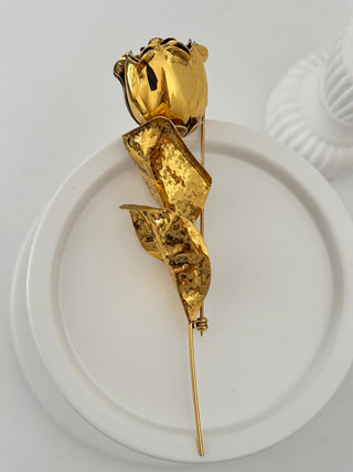 Gold Tasarım Gül Broş