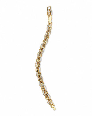 14K Gold Burgu Desen Taşlı Bileklik