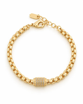 14K Gold Kare Taş Detay Marka Model Bileklik