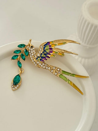 Tasarım Renkli Taşlı Kırlangıç Broş