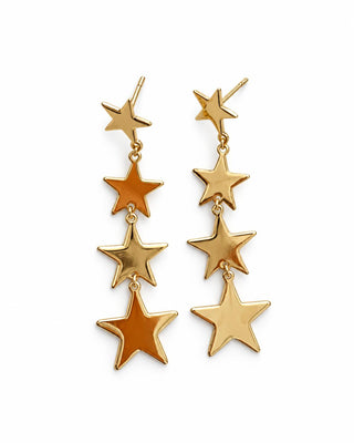 14K Gold Sarkıt Yıldız Küpe