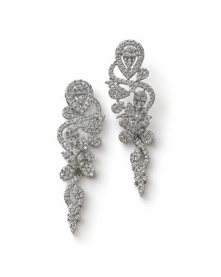 Silver Desenli Abiye Küpe