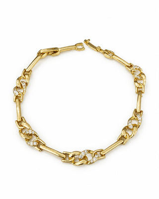 14K Gold Çizgi Zincir Desen Bileklik