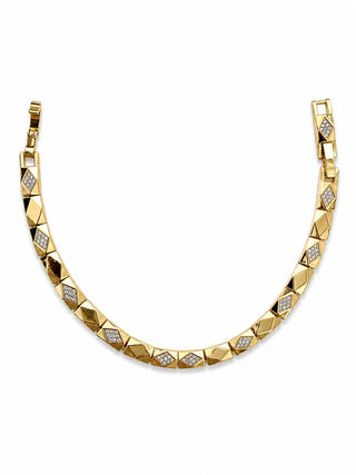 14K Gold Kare Üçgen Taş Detay Bileklik