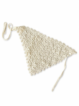 Bej Örgü Yelpaze Desen Bandana