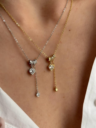 Özel Seri Sarkıt Kalp Detay Kolye