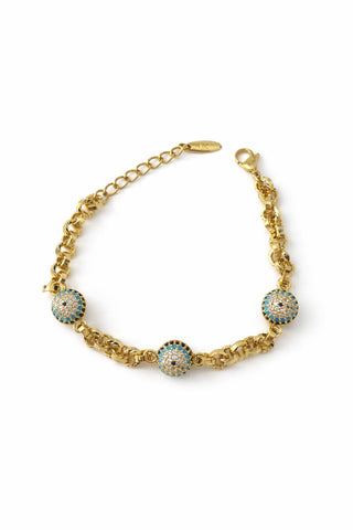 14K Gold Nazar Boncuk Göz Bileklik