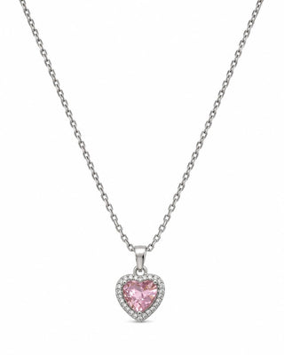 Silver Pembe Kalp Marka Model Kolye