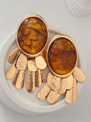 Kahve Gold Püskül Detay Marka Model Küpe