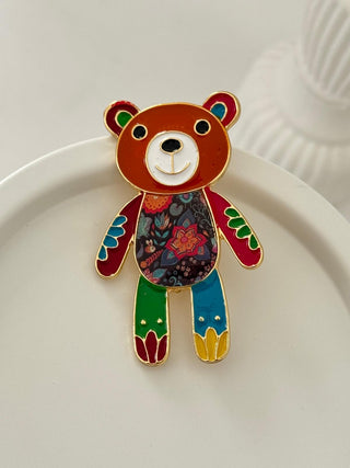 Tasarım Renkli Mineli Ayıcık Broş