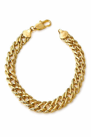 14K Gold Ezme Desen Zincir Bileklik