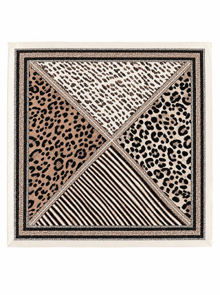 Kahvereng Üçgeni Leopar Fular 70x70
