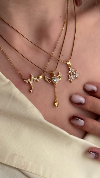 Çelik Gold Figürlü Kolye