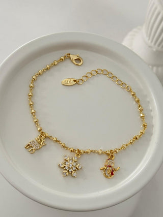 14K Özel Seri Kar Tanesi Detay Yeni Yıl Bileklik