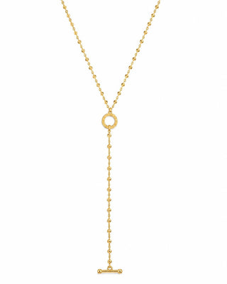 14K Gold Topçuk Halka Detay Y Kolye