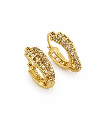 14K Gold Taş Detay Burgu Halka Küpe