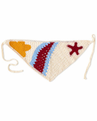 Bordo Deniz Yıldızı Detay Örgü Bandana