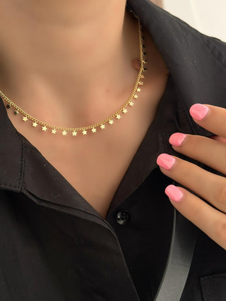 Gold Yıldız Pul Kolye