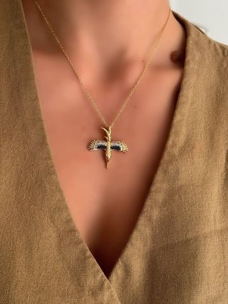 Gold Çelik Anka Kuşu Kolye