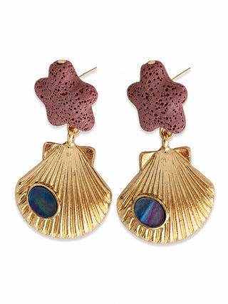 Gold Somon Midye Küpe