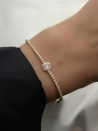 Gold Pembe Kalp Pandora Su Yolu Bileklik