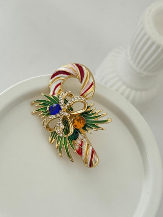 Renkli Fiyonk Yeni Yıl Baston Broş