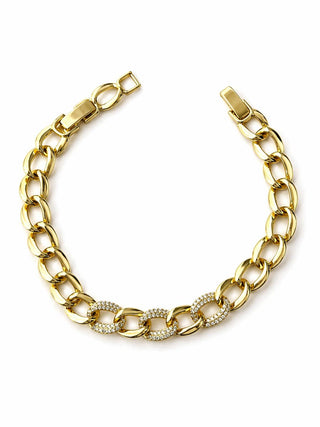 14K Gold Taş Geçiş Zincir Bileklik