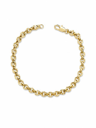 14K Gold Yuvarlak Yaldız Detay Bileklik