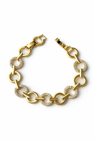 14K Gold Yuvarlak Yarı Taşlı Kuyumcu Model Bileklik