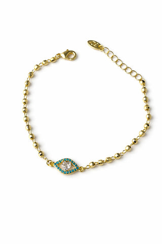 14K Gold Göz Kalp Dorika Bileklik