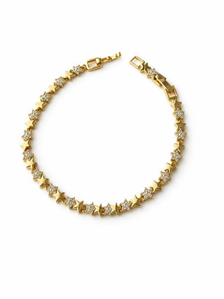 14K Gold Yarı Taşlı Yıldız Bileklik
