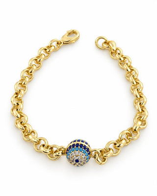 14K Gold Tekli Göz Nazar Boncuk Bileklik