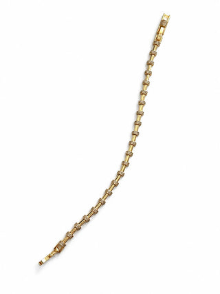 14K Gold Taşlı Kaburga Bileklik