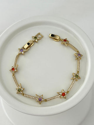 Renkli Taşlı Yıldız Bileklik