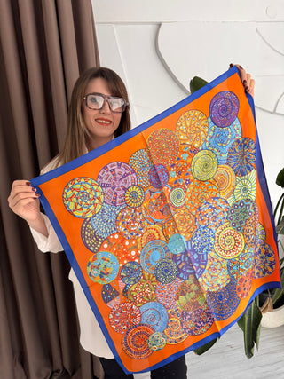 Çark Desen Mix Renk Fular