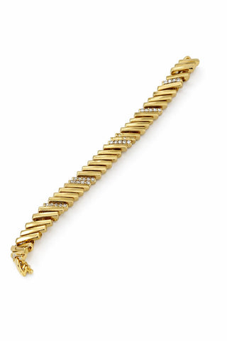 14K Gold Taş Çizgi Desen Bileklik