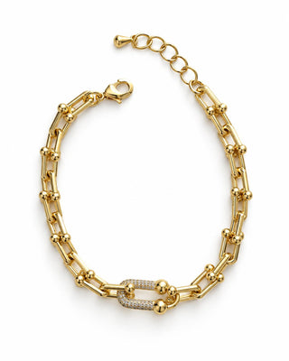 14K Gold Marka Model Taşlı Bileklik