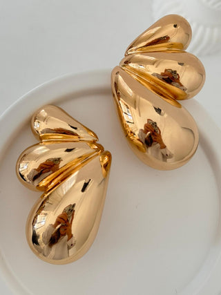 Gold Bombeli Metal Küpe