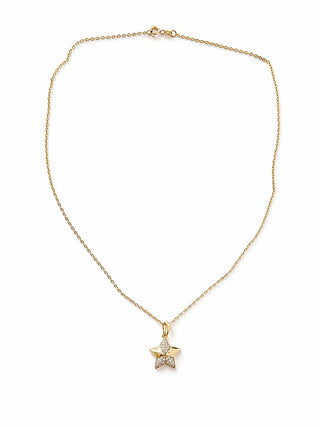 14K Gold Taşlı Yıldız Kolye