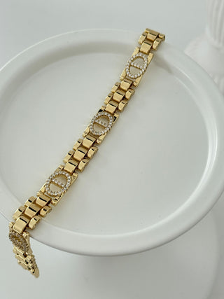 14K Gold Marka Model Taşlı Tiff Bileklik