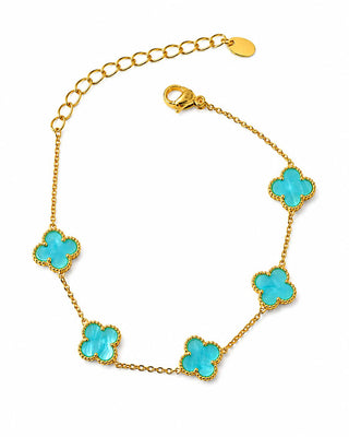 14K Gold Mavi Yonca Bileklik